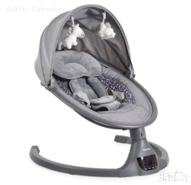 Електрическа люлка-шезлонг Cangaroo Iswing (цвят графит)  ✔️Без забележки ✔️Използвана е няколко път, снимка 1