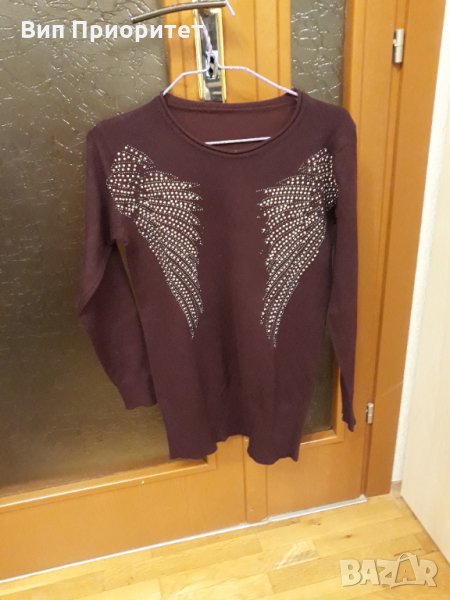 блуза с дълъг ръкав вишнева, снимка 1