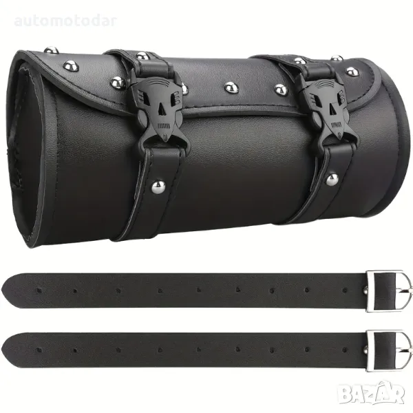 Кожена мото чанта за кормило, снимка 1