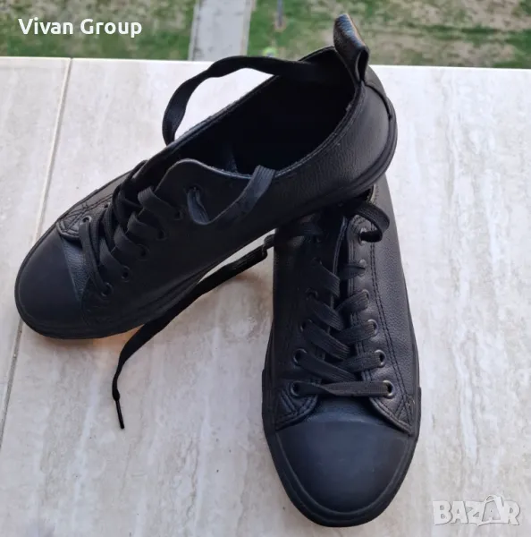 Черни  кожени детски кецове размер 38, снимка 1