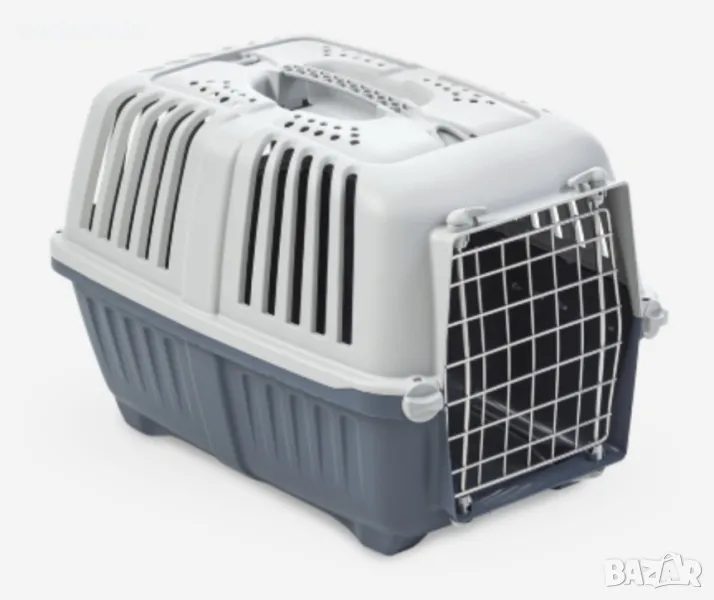 Транспортна клетка Пратико 1 синя с метална врата - 48 / 31.5 / 33 височина, снимка 1