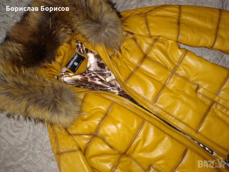  Яке естествена кожа с лисича качулка, снимка 1