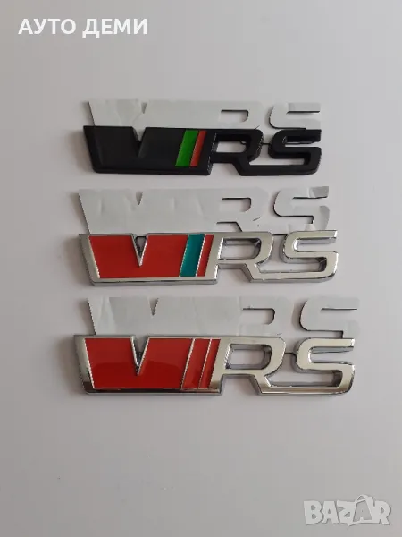 Метална емблема за залепване и монтаж на предна решетка VRS за Skoda , снимка 1