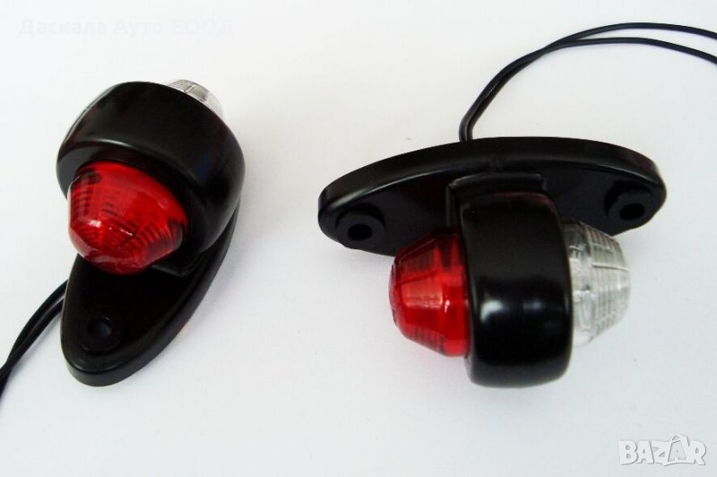 1 бр. ЛЕД LED рогчета къси Червено-Бяло , 12-24V , Полша , снимка 1