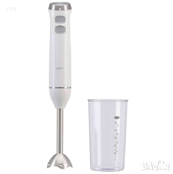 Ръчен блендер Amazon Basics MJ-BH6001W, Мерителна чаша, Променлива скорост, 600 W, снимка 1
