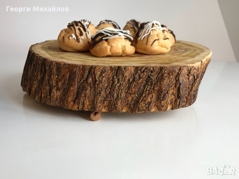 Поставка поднос за мъфини ,торта, къпкейк изработено от масивна дървесина черница, снимка 1