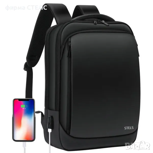 Раница за пътуване STELS, Ръчен багаж, 32x13x40см, Черен, снимка 1