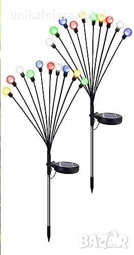 Светещ соларен коледен храст 70 см – 10 топки, ефект „мигане“, снимка 1
