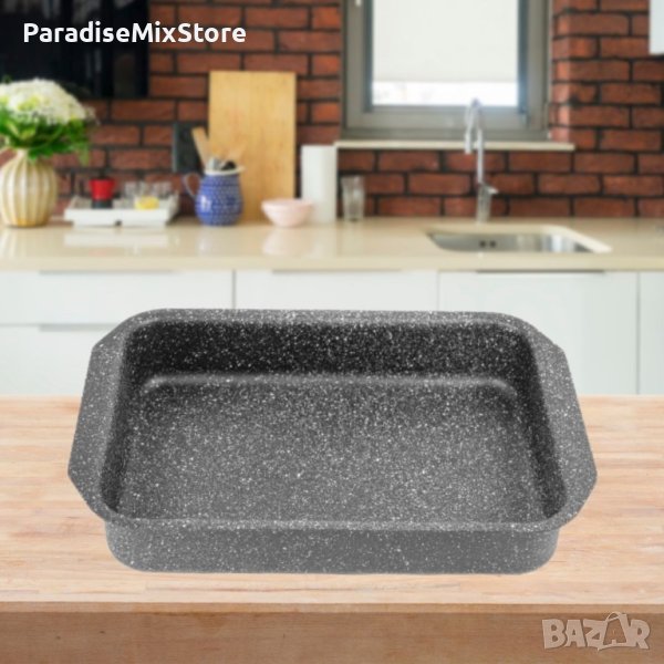 Тава за печене с мраморно незалепващо покритив, 35x24,5x5,5 см, снимка 1