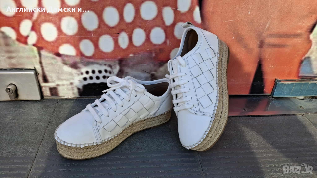 Английски дамски полукецове/еспадрили от естествена кожа-Next, снимка 1