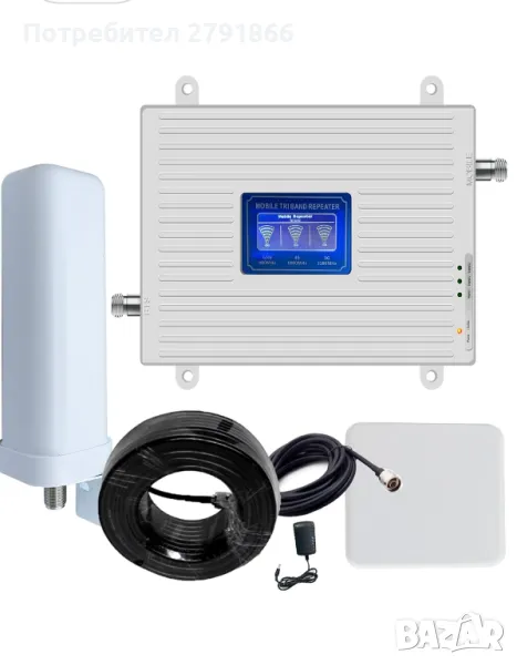 3 бандов GSM Усилвател на клетъчен сигнал 900 1800 2100 MHz Band  Ретранслатор LTE GSM WCDMA, снимка 1