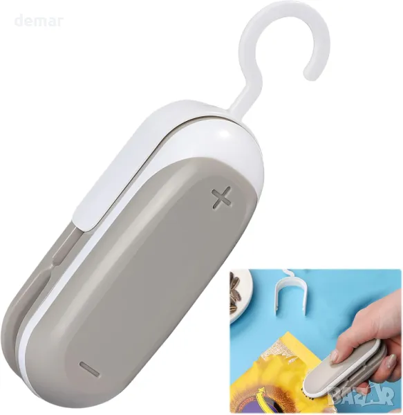 2 в 1 ръчна машина за запечатване на торбички за храна, 1 бр. термозапечатваща машина, снимка 1