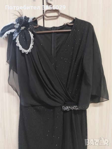 Черна дълга официална рокля размер L/XL, снимка 1
