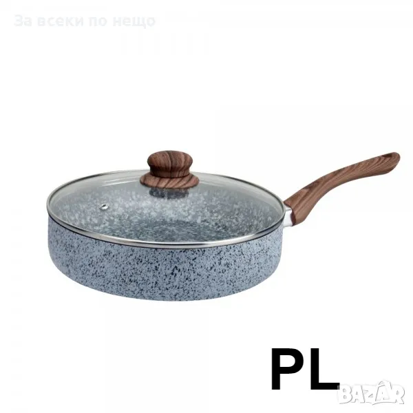 Алуминиев дълбок тиган с капак с мраморно каменно керамично покритие Oliver Voltz Siena OV51319J26CD, снимка 1