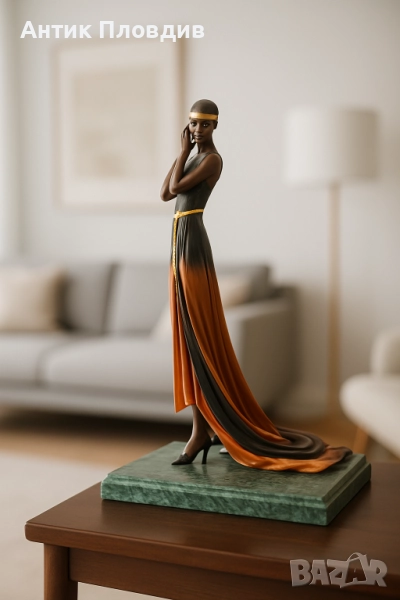 Статуетка „Дама в дълга рокля“ – G. S. Cassel, France, снимка 1