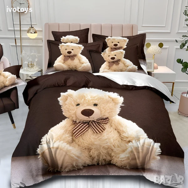 Двулицево спално бельо (размер за приста), реално изображение, 4 части - Модел WS18097, снимка 1