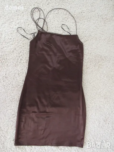 Къса ластична рокля с презрамки Н&M, цвят нес кафе, размер М, снимка 1