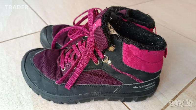 ДЕТСКИ НЕПРОМОКАЕМИ БОТИ ЗА ПРЕХОДИ В СНЯГ SH100 Decathlon, № 34, черно розов, снимка 1