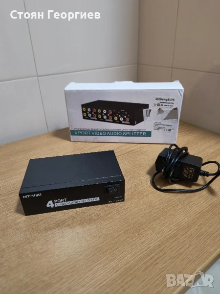 MT-VIKI 4-посочен 3 RCA сплитер за композитно видео и аудио разпределение (1 вход и 4 изхода), снимка 1