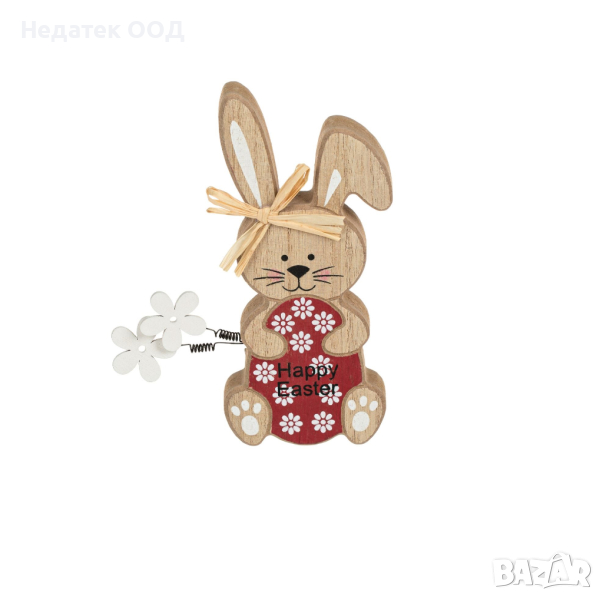  Великденска декорация, Заек с яйце, 6x2x14см, снимка 1