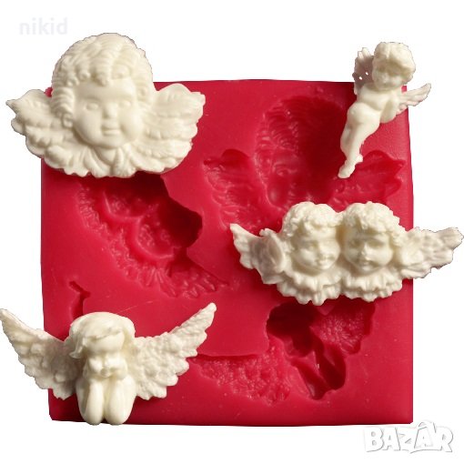 4 типа ангел ангелчета ангели силиконов молд форма калъп фондан пита гипс пита, снимка 1