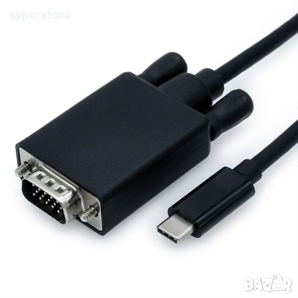 Кабел USB Type C - VGA, M/M, 2m Roline 11.99.5821 SS301250 Мъжко-Мъжко, снимка 1