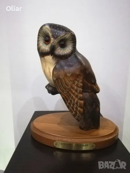 Дървена скулптура на бухал., снимка 1