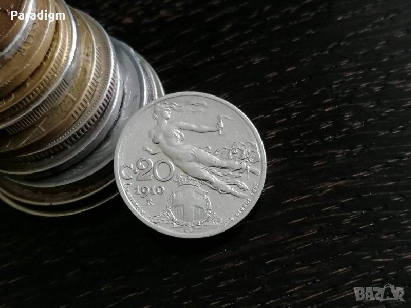Монета - Италия - 20 чентесими | 1910г., снимка 1