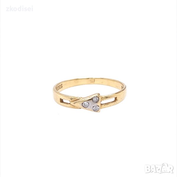 Златен дамски пръстен 1,72гр. размер:56 14кр. проба:585 модел:20573-1, снимка 1