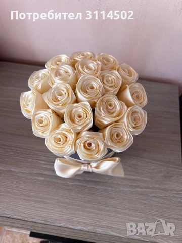 19 рози цвят шампанско в луксозна кутия – стилен подарък, снимка 3 - Подаръци за жени - 53588813