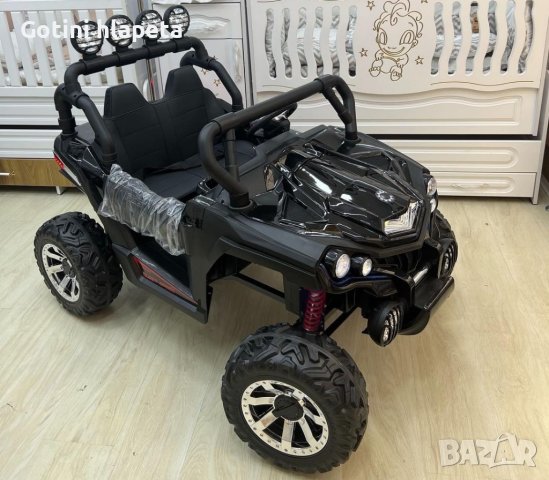 Акумулаторен Двуместен джип UTV 4X4 12V батерия,MP3 плейър, с меки гуми с двойна Кожена седалка, снимка 4 - Детски велосипеди, триколки и коли - 43657913