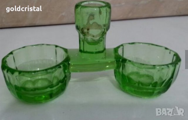 антикварна солница  цветно стъкло, снимка 4 - Антикварни и старинни предмети - 30149659