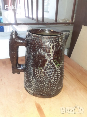 Уникална стара халба кана - българска керамика, снимка 5 - Антикварни и старинни предмети - 53276918