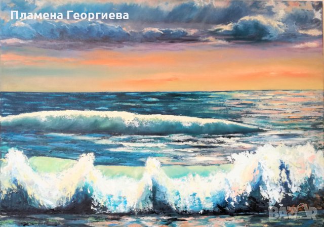 Картина, авторска, морски пейзаж, масло, 50/70