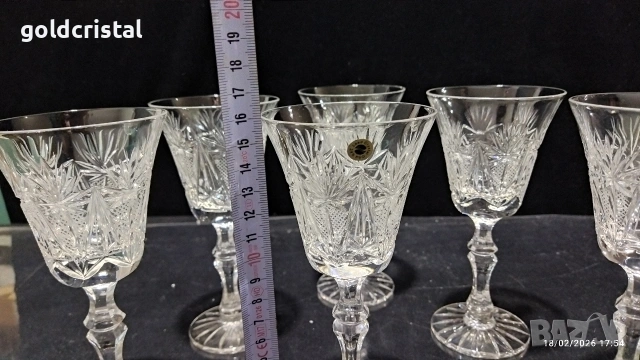 кристални чаши, снимка 3 - Антикварни и старинни предмети - 35590039