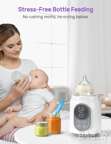 Nuliie Нагревател за мляко и стерилизатор 6в1 с LED дисплей НОВ, снимка 3 - Прибори, съдове, шишета и биберони - 53567081