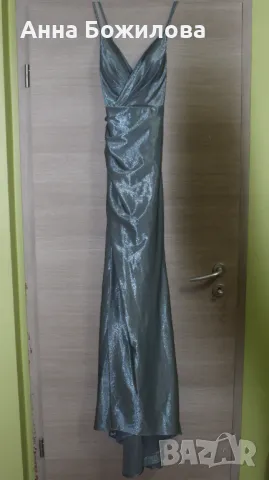 НОВА Бална/ шаферска/ официална сатенена рокля LAONA + ПОДАРЪК | NEW Formal dress LAONA + A GIFT, снимка 4 - Рокли - 50430641