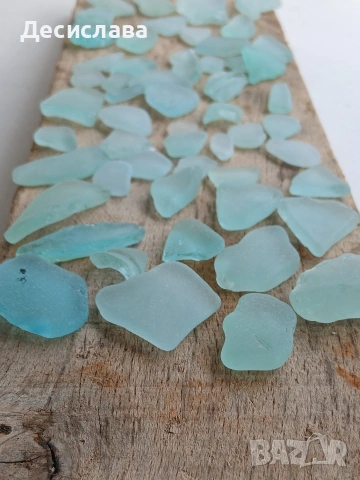  тюркоазено морско стъкло , снимка 2 - Пана - 53581172