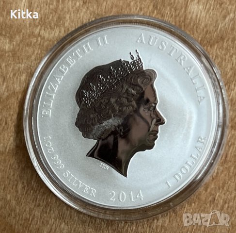 1 oz Лунар 2014 г. - UNC, снимка 2 - Нумизматика и бонистика - 42993140