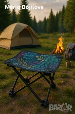 Преносима сгъваема табуретка за къмпинг, туризъм, риболов, плаж, снимка 1