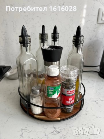 Голям поднос от дърво и метал,тип кухненски органайзар., снимка 6 - Аксесоари за кухня - 44110271