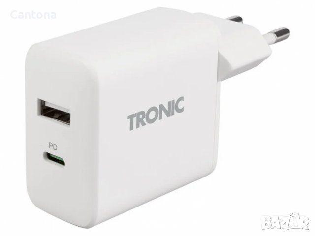 TRONIC® 30 W зарядно с USB-A и USB-C PD за мобилни телефони, таблети, четци на електронни книги и др, снимка 1 - Оригинални зарядни - 37850465