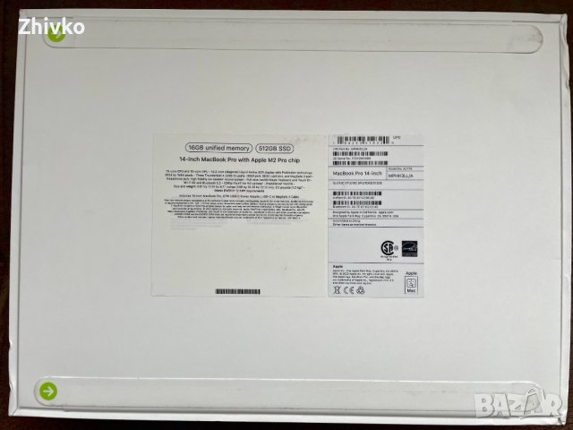 USA Macbook Pro 14.3’’ M2 pro chip, 512GB SSD, 16GB RAM, Silver, снимка 4 - Лаптопи за работа - 43258255