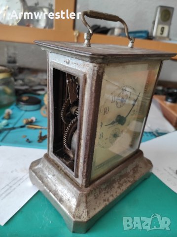 Стар Немски Настолен Часовник с Латерна, снимка 5 - Антикварни и старинни предмети - 43501097
