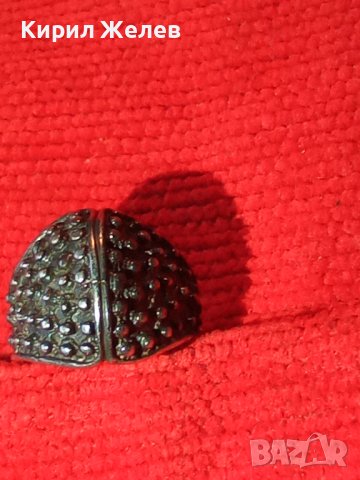 СТАРИНЕН СРЕБЪРЕН ПРЪСТЕН ВИСОКА ПРОБА ОКСИДИРАНО СРЕБРО ГРАНУЛАЦИЯ МАЙСТОРСКИ ВИНТИДЖ 24666, снимка 5 - Антикварни и старинни предмети - 34628458