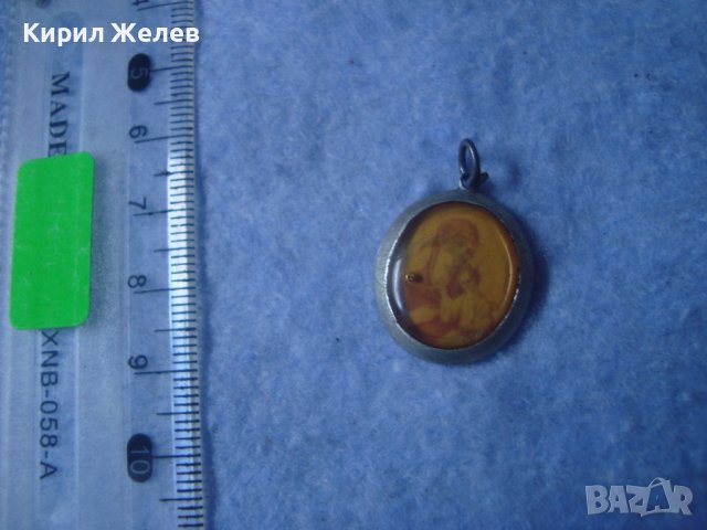 СТАРА РЕТРО ПОСРЕБРЕНА КАТОЛИЧЕСКА ИКОНКА НАГРЪДНА РЕЛИГИОЗЕН МЕДАЛЬОН 14187, снимка 2 - Антикварни и старинни предмети - 36950559