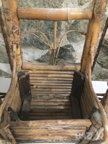 стара декоративна люлка-бамбук, снимка 5 - Антикварни и старинни предмети - 32585565