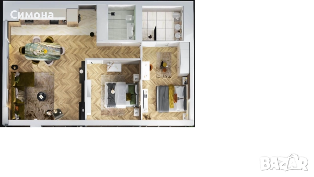 3 стаен апартамент, снимка 3 - Апартаменти - 52565058