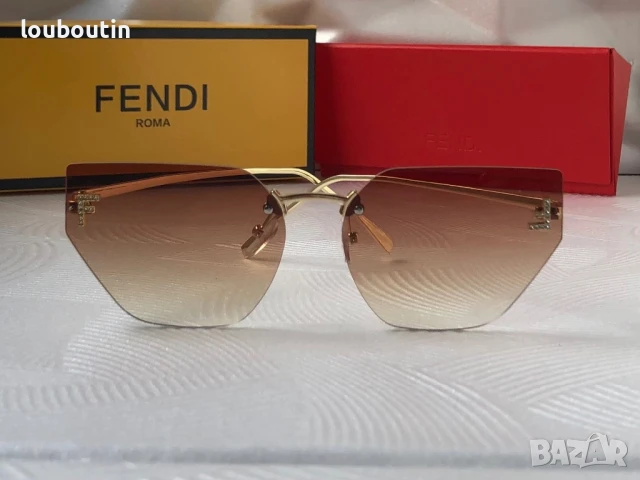 Fendi Дамски слънчеви очила осмоъгълни котка черни кафяви сини, снимка 8 - Слънчеви и диоптрични очила - 50741777