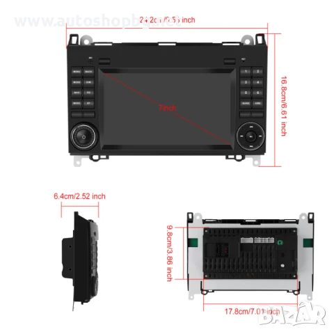 7-инчов Android стерео автомобилно радио Безжично Carplay/Android Auto GPS WIFI BT за Benz W169/B200, снимка 3 - Аксесоари и консумативи - 50927794